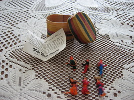 Trouble/Worry Dolls-Miniature-Guatemala-Original Basket Container-Set of... - $9.00