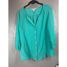 Tommy Bahama Mint Green Top Semi Sheer Lightweight Women’s Size Small - $19.95