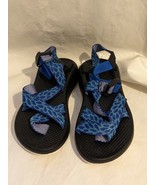 Chaco Z2 Aqua Blue Blend Aztec Black Sole Toe Loop Sandals Women’s Size ... - $74.45 CAD