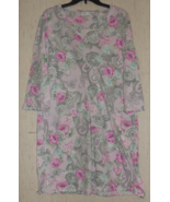 EXCELLENT WOMENS MISS ELAINE LIGHT PINK W/ PRETTY FLORAL KNIT NIGHTGOWN ... - €24,32 EUR