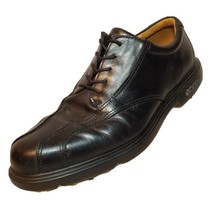 Ecco Oxford Leather Golf Shoes Mens US 10.5 EUR 44 Black Soft Spike Bicycle Toe - £47.36 GBP