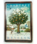 Crabtree &amp; Evelyn 1985 Winter Tree Hinged Tea Box Metal Tin Birds Grouse... - $17.99