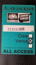 ALAN JACKSON 1995 TOUR ROSEMONT, ILLINOIS VINTAGE ORIGINAL CLOTH BACKSTA... - $13.00