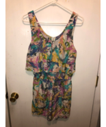 NEW R&#39; 89 Sleeveless Silk Ruffle Romper Floral Print Zips Up In Back - $110.92 MXN