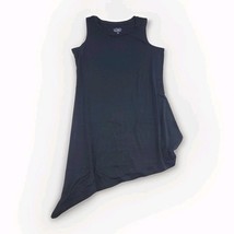 LOGO Layers A269981012671 Black Asymmetric Tank Dress XS Rayon Blend - $28.61