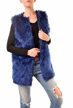 FOR LOVE &amp; LEMONS Womens Vest Wanderlust Faux Fur Stylish Elegant Blue Size S - £76.51 GBP