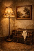 Vintage Lamp Trunk Handkerchief Look Room Decor 8x10 Print Wall Hanging ... - $10.99