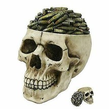 Day of The Dead War Ammo Bullet Casings Grinning Skull Decorative Stash Box - $37.99