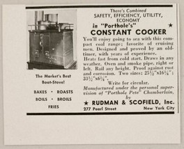 1948 Print Ad Porthole Pete Constant Cooker Boat Marine Stove Rudman-Scofield NY - £6.20 GBP
