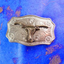 Men&#39;s Buckle Vintage Texas Long Horn Steer Country Western Unisex Belt A... - £51.36 GBP