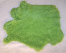 GREEN GENUINE RABBIT SKIN new solf leather tan hide fur pelt craft skins... - $10.92