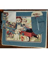 Raggedy Ann &amp; Andy Nursery Crib Set Diaper Hanger Dust Ruffle 35&quot;x42&quot; Co... - £62.56 GBP