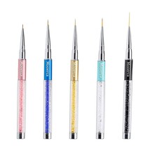 Mooerca 5Pcs Nail Art Liner Brushes Set | Size 5, 7, 9, 11 &amp; 20mm - £19.93 GBP