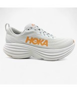 Hoka One One Bondi 8 White Orange Womens Athletic Max Cushioned Sneaker - £100.88 GBP