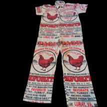 Coveralls Flour Sack Chicken Hen Hippie Overalls Cottage Core Boho One Size - $117.81