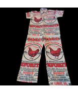 Coveralls Flour Sack Chicken Hen Hippie Overalls Cottage Core Boho One Size - $161.12 CAD