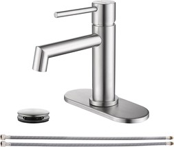 Bathroom Faucet With Pop Up Drain Stopper, Escutcheon And Supply Lines, Single - £51.78 GBP