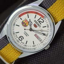 Seiko 5 Automatic 6309A Japan Vintage Watch Fcb Barcelona Refurbished a286555-6 - £31.96 GBP