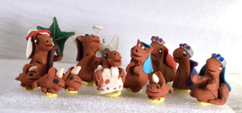 #3009 Dinosaur Miniature Nativity - Handmade Polymer Clay - 13 pieces - £51.35 GBP