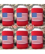USA FLAG AMERICAN CAN Bottle KOOZIE COOLER Wrap Insulator Sleeve Jacket ... - £4.69 GBP+