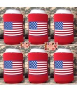 USA FLAG AMERICAN CAN Bottle KOOZIE COOLER Wrap Insulator Sleeve Jacket ... - £4.78 GBP+