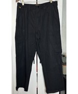 Dime Cargo Wide Leg 100% Cotton Trousers Distressed Pants Black Size Large - $79.43