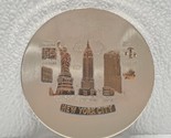 Vintage New York  City Landmarks Souvenir Powder Puff Mirror Compact NYC - $19.70