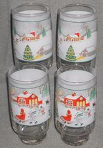 Set (4) Sango SILENT NIGHT PATTERN 10 oz Glass Tumblers JOAN LUNTZ - $15.83