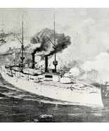 Battle Of Manila Navy Victorian 1898 Print Cuba&#39;s Freedom Spanish War DWU15 - $570.99 MXN