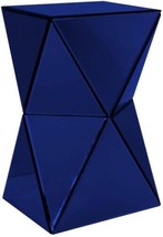 Side Table Bungalow 5 Romano Angled Triangular Sapphire Blue Mirror Wood - £590.61 GBP