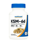 NUTRICOST KSM-66 ASHWAGANDHA ROOT EXTRACT 600 MG 60 CAPSULES 02/2028 - $18.90 CAD