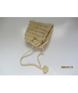 VINTAGE CROCHETED YELLOW YARN SMALL BABY/DOLL BONNET - £8.05 GBP