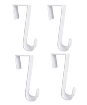 4-Pack White Plastic Over The Door Hooks 4.5 in. for Hanging Clothes &amp; T... - $7.42