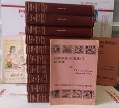 VTG 1953 Grolier Book of Knowledge 20 Volume 10 HC Book Set + 3 Bonus Guides - £81.14 GBP