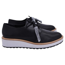 Loeffler Randall Callie Demi-Wedge Oxfords In Leather Men Black Size 11 - $110.20