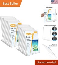 Durable Slant-Back Acrylic Sign Holders 8.5 x 11 - 24 Pack for Clear Dis... - $103.49