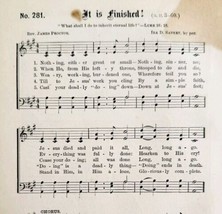 1883 Gospel Hymn It Is Finished Sheet Music Victorian Religious Church A... - $19.99