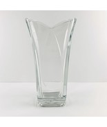 Vase Mid Century Art Deco Clear Glass Crystal Made in Italy by Bormioli ... - $33.41 CAD