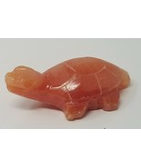 Figurine Turtle Tiny Hand Carved Red Orange Stone Vintage  - £11.91 GBP