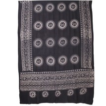 Black Large Om Meditation Yoga Prayer Shawl - Rayon 72” Long X 42” Tall - $22.28