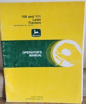 OEM John Deere Owner Operator&#39;s Manual 108 &amp; 111 Lawn Tractors OM-M85067 H2 - £9.86 GBP