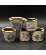 Beaumont Brothers 1.25&quot; Mini Crocks Stoneware Salt Glaze LOT 5 Arrow Hou... - €42,78 EUR
