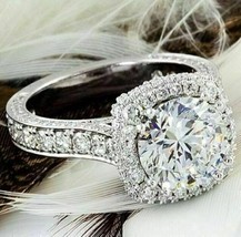 Anello di fidanzamento Halo con diamante bianco a taglio rotondo da 2,95... - £195.59 GBP