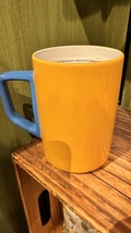 Walt Disney World Fiesty Donald Duck Yellow Blue White Ceramic Mug 14 oz NEW image 3