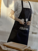 Unisex 2 Pack Black Waterproof Aprons w Big Pockets Chef &quot;Cooking&quot; Aprons  NEW - £17.16 GBP