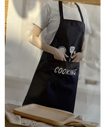 Unisex 2 Pack Black Waterproof Aprons w Big Pockets Chef &quot;Cooking&quot; Apron... - £16.82 GBP