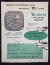 Vintage 1960s Beechcraft True Airspeed Indicator Flyer Advertisement - £13.37 GBP