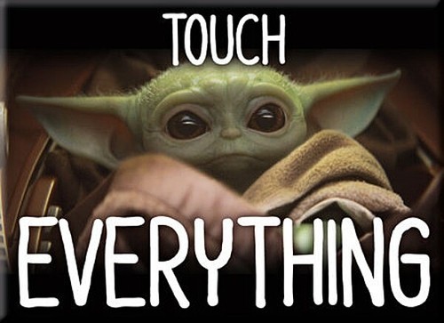 Star Wars Mandalorian The Child Touch Everything Photo Image Refrigerato... - $3.99