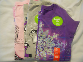 Girls Tee Shirts Graphic Crew Top Glitter Layer XS S M L XL Kids  - £10.37 GBP