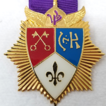 Veiled Prophet Medallion Purple Ribbon Enamel Symbols MCM Eisenstadt St.... - $56.95